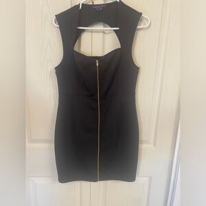 Forever Young Zip Up black Corset Mini Dress